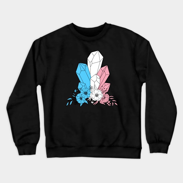 Transgender Flowery Crystals Crewneck Sweatshirt by Pridish